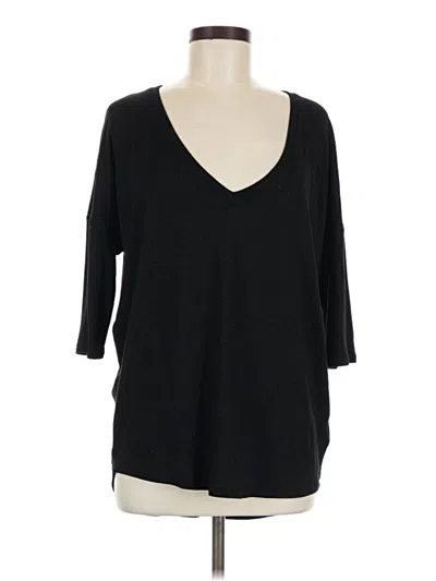 Pre-owned Express One Eleven 3/4 Sleeve Top Black V-neck Tops
