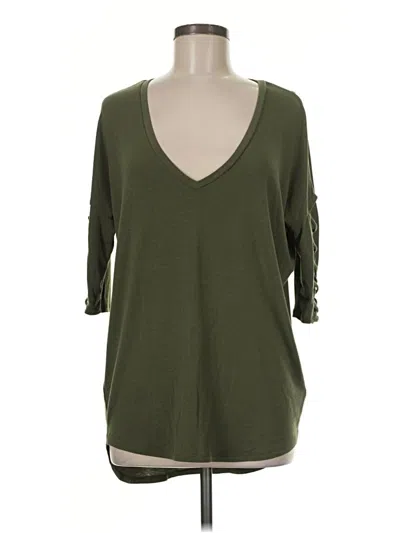 Pre-owned Express One Eleven 3/4 Sleeve Top Green V-neck Tops