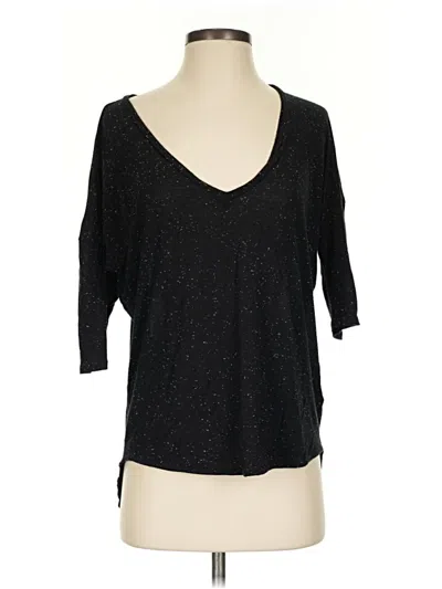 Pre-owned Express One Eleven 3/4 Sleeve T-shirt In Black