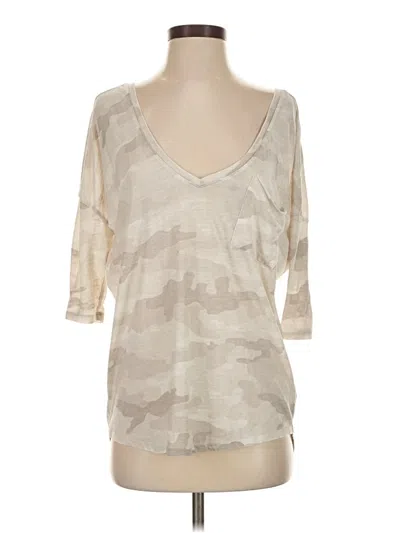 Pre-owned Express One Eleven 3/4 Sleeve T-shirt In Brown