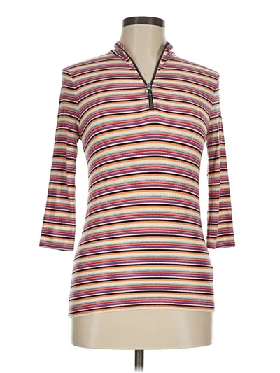 Pre-owned Express One Eleven 3/4 Sleeve T-shirt In Burgundy