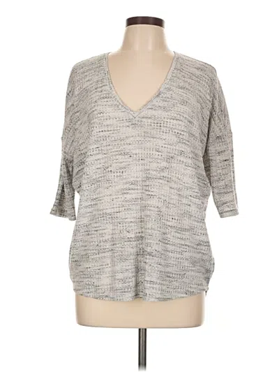 Pre-owned Express One Eleven 3/4 Sleeve T-shirt In Gray