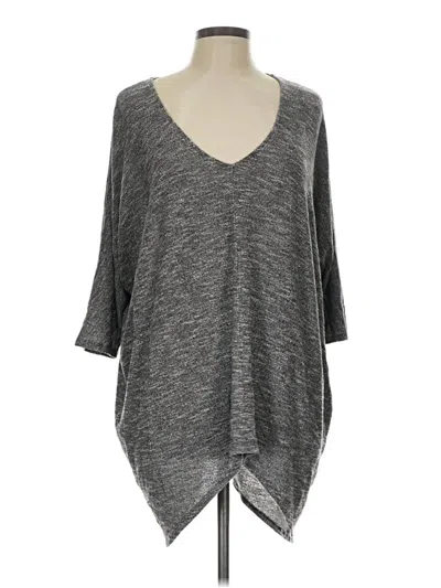 Pre-owned Express One Eleven 3/4 Sleeve T-shirt In Gray