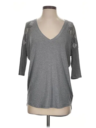 Pre-owned Express One Eleven 3/4 Sleeve T-shirt In Gray