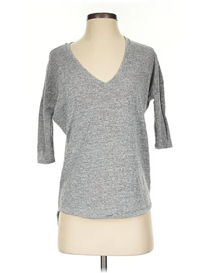 Pre-owned Express One Eleven 3/4 Sleeve T-shirt In Gray