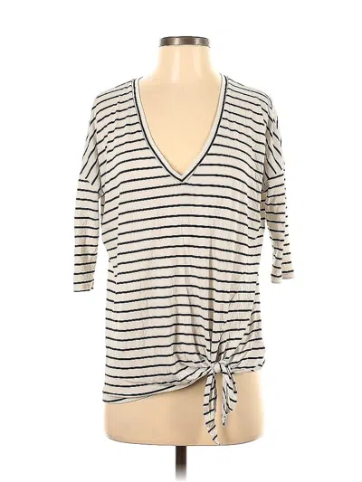 Pre-owned Express One Eleven 3/4 Sleeve T-shirt In Ivory