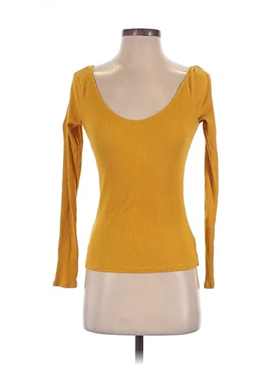 Pre-owned Express One Eleven 3/4 Sleeve T-shirt In Yellow