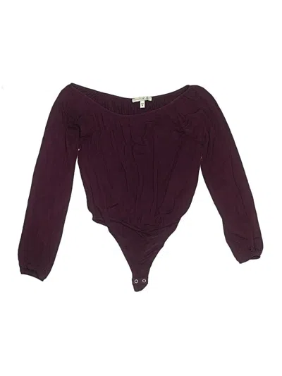 Pre-owned Express One Eleven Bodysuit In Burgundy