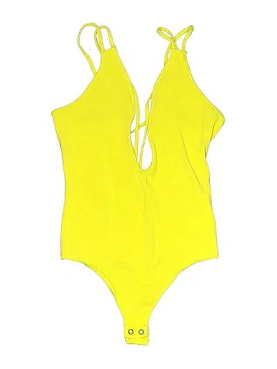 Pre-owned Express One Eleven Bodysuit In Yellow
