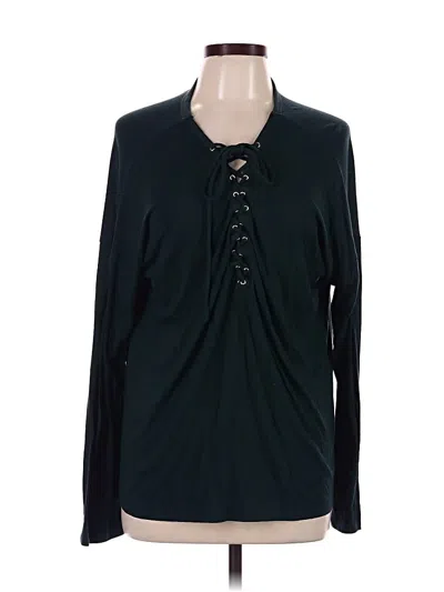 Pre-owned Express One Eleven Long Sleeve Henley Shirt In Teal