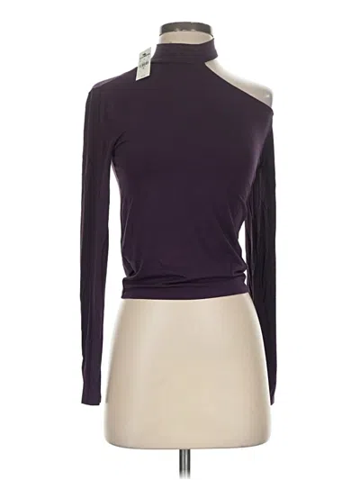 Pre-owned Express One Eleven Long Sleeve Top Purple One Shoulder Neckline Tops