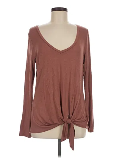 Pre-owned Express One Eleven Long Sleeve T-shirt In Brown