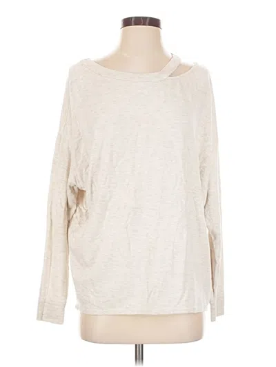 Pre-owned Express One Eleven Long Sleeve T-shirt In Ivory