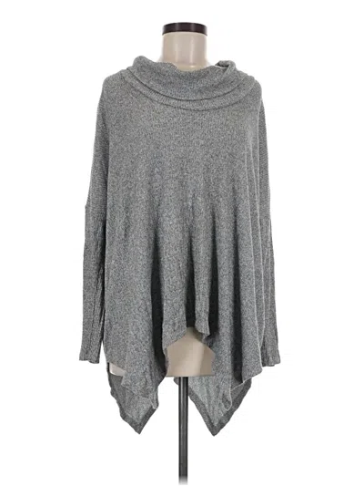 Pre-owned Express One Eleven Poncho In Gray