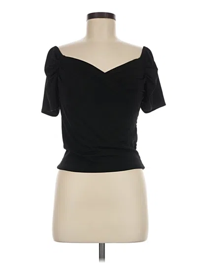 Pre-owned Express One Eleven Short Sleeve Top Black Sweetheart Neckline Tops