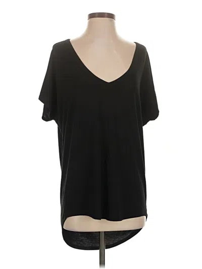 Pre-owned Express One Eleven Short Sleeve Top Black V Neck Tops