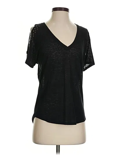 Pre-owned Express One Eleven Short Sleeve Top Black V-neck Tops