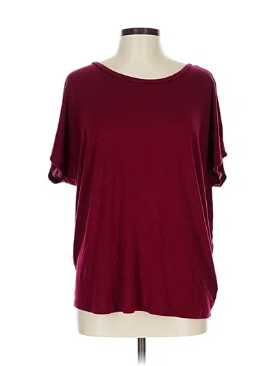 Pre-owned Express One Eleven Short Sleeve Top Burgundy Scoop Neck Tops