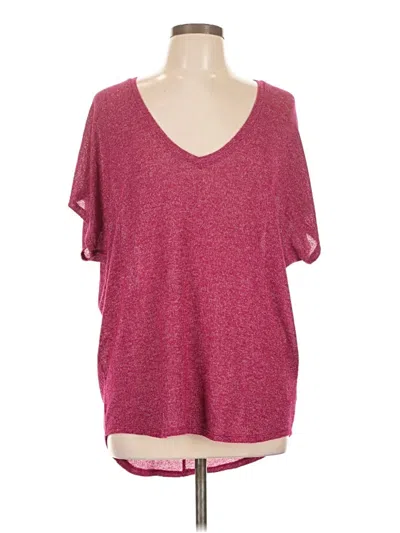 Pre-owned Express One Eleven Short Sleeve T-shirt In Burgundy
