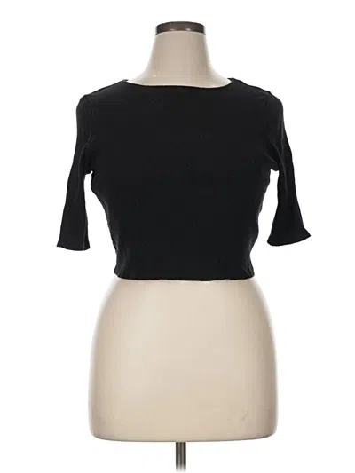 Pre-owned Express One Eleven Short Sleeve Turtleneck In Black