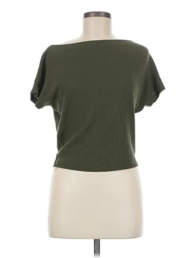 Pre-owned Express One Eleven Short Sleeve Turtleneck In Green