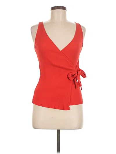 Pre-owned Express One Eleven Sleeveless Top Red Plunge Neckline Tops