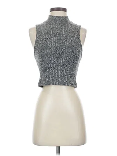 Pre-owned Express One Eleven Sleeveless Top Silver Halter Neckline Tops