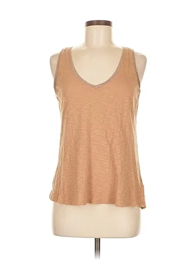 Pre-owned Express One Eleven Sleeveless Top Tan Scoop Neck Tops In Brown