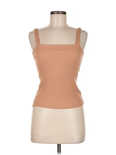 Pre-owned Express One Eleven Sleeveless Top Tan Square Neckline Tops In Brown