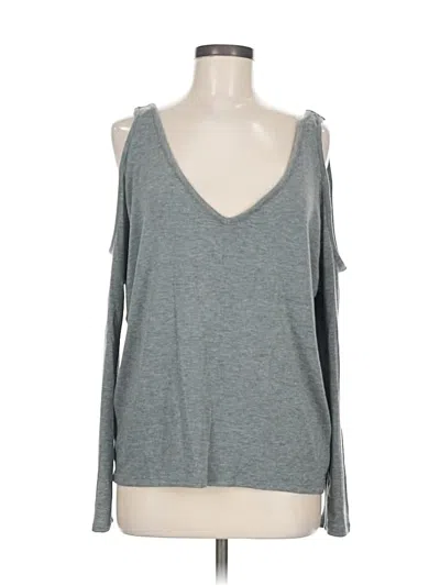 Pre-owned Express One Eleven Tank Top Gray Cold Shoulder Neckline Tops