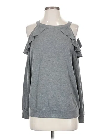 Pre-owned Express One Eleven Tank Top Gray Cold Shoulder Neckline Tops