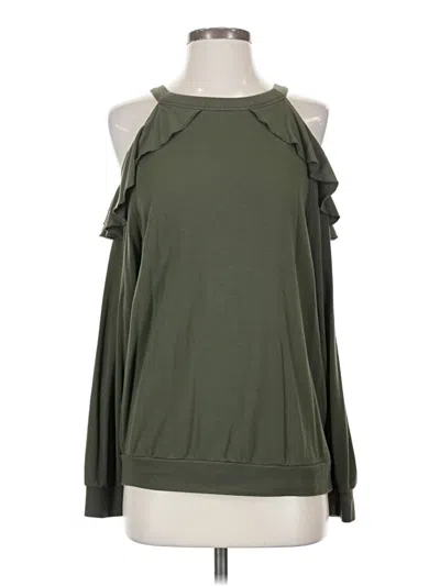 Pre-owned Express One Eleven Tank Top Green Cold Shoulder Neckline Tops