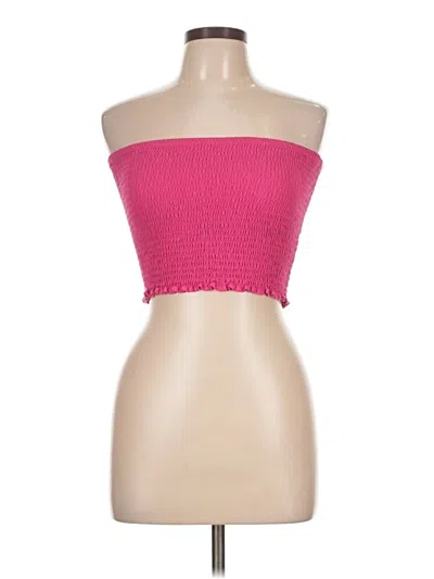 Pre-owned Express One Eleven Tube Top Pink Strapless Neckline Tops