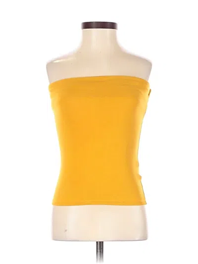 Pre-owned Express One Eleven Tube Top Yellow Strapless Neckline Tops