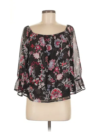 Pre-owned Express Outlet 3/4 Sleeve Blouse In Black