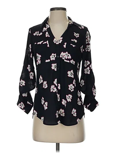 Pre-owned Express Outlet 3/4 Sleeve Blouse In Black