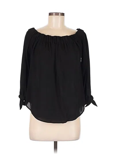 Pre-owned Express Outlet 3/4 Sleeve Blouse In Black