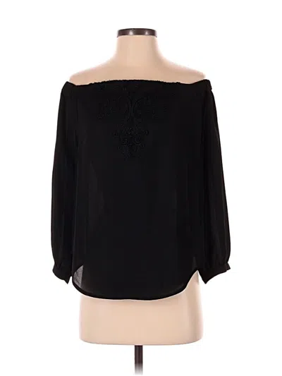Express Outlet 3/4 Sleeve Blouse In Black