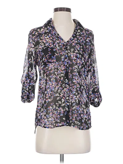 Pre-owned Express Outlet 3/4 Sleeve Blouse In Black