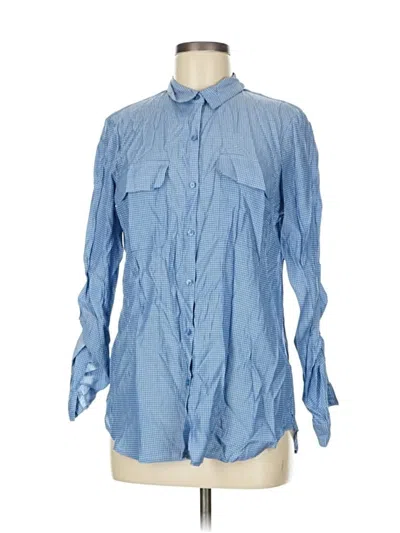 Pre-owned Express Outlet 3/4 Sleeve Blouse In Blue