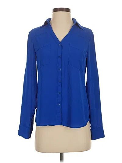 Pre-owned Express Outlet 3/4 Sleeve Blouse In Blue