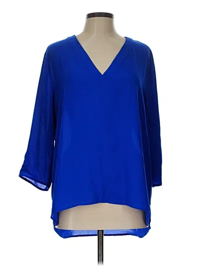 Pre-owned Express Outlet 3/4 Sleeve Blouse In Blue