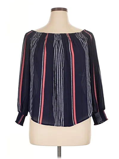 Pre-owned Express Outlet 3/4 Sleeve Blouse In Blue