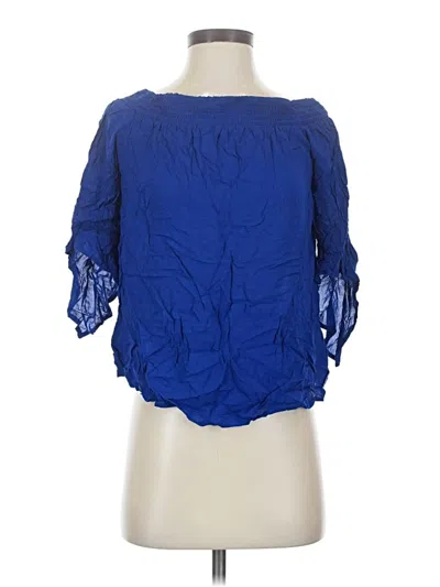 Pre-owned Express Outlet 3/4 Sleeve Blouse In Blue