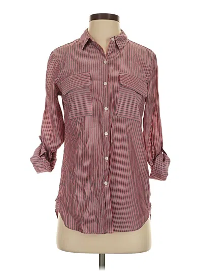 Pre-owned Express Outlet 3/4 Sleeve Blouse In Burgundy