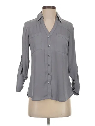Pre-owned Express Outlet 3/4 Sleeve Blouse In Gray