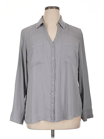 Pre-owned Express Outlet 3/4 Sleeve Blouse In Gray