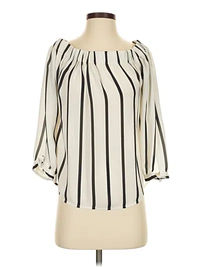 Pre-owned Express Outlet 3/4 Sleeve Blouse In Ivory