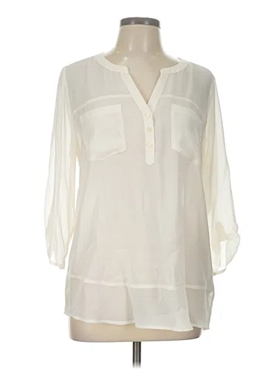 Pre-owned Express Outlet 3/4 Sleeve Blouse In Ivory