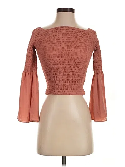 Pre-owned Express Outlet 3/4 Sleeve Blouse In Orange